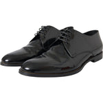 Dolce & Gabbana Black Patent Leather Derby Formal Dress Shoes MV5780-42