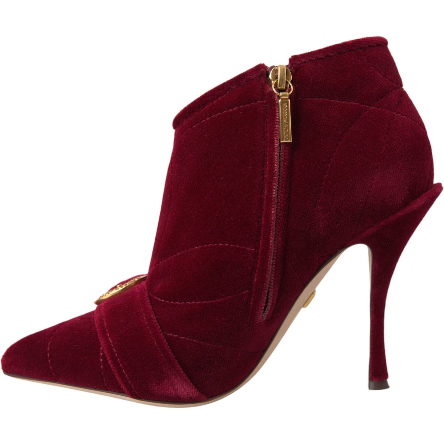 Dolce & Gabbana Dolce & Gabbana Dark Red Velvet Devotion Buckle Boots Shoes LA11085-36 1728,67345645728,Boots - Women - Shoes,Dolce & Gabbana,EU36/US5.5,EU37/US6.5,EU39.5/US9,EU39/US8.5,EU40/US9.5,Material: 99% Cotton 1% Elastane Velvet,New with tags,Red,
