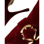 Dolce & Gabbana Dolce & Gabbana Dark Red Velvet Devotion Buckle Boots Shoes LA11085-36 1728,67345645728,Boots - Women - Shoes,Dolce & Gabbana,EU36/US5.5,EU37/US6.5,EU39.5/US9,EU39/US8.5,EU40/US9.5,Material: 99% Cotton 1% Elastane Velvet,New with tags,Red,