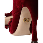 Dolce & Gabbana Dolce & Gabbana Dark Red Velvet Devotion Buckle Boots Shoes LA11085-36 1728,67345645728,Boots - Women - Shoes,Dolce & Gabbana,EU36/US5.5,EU37/US6.5,EU39.5/US9,EU39/US8.5,EU40/US9.5,Material: 99% Cotton 1% Elastane Velvet,New with tags,Red,