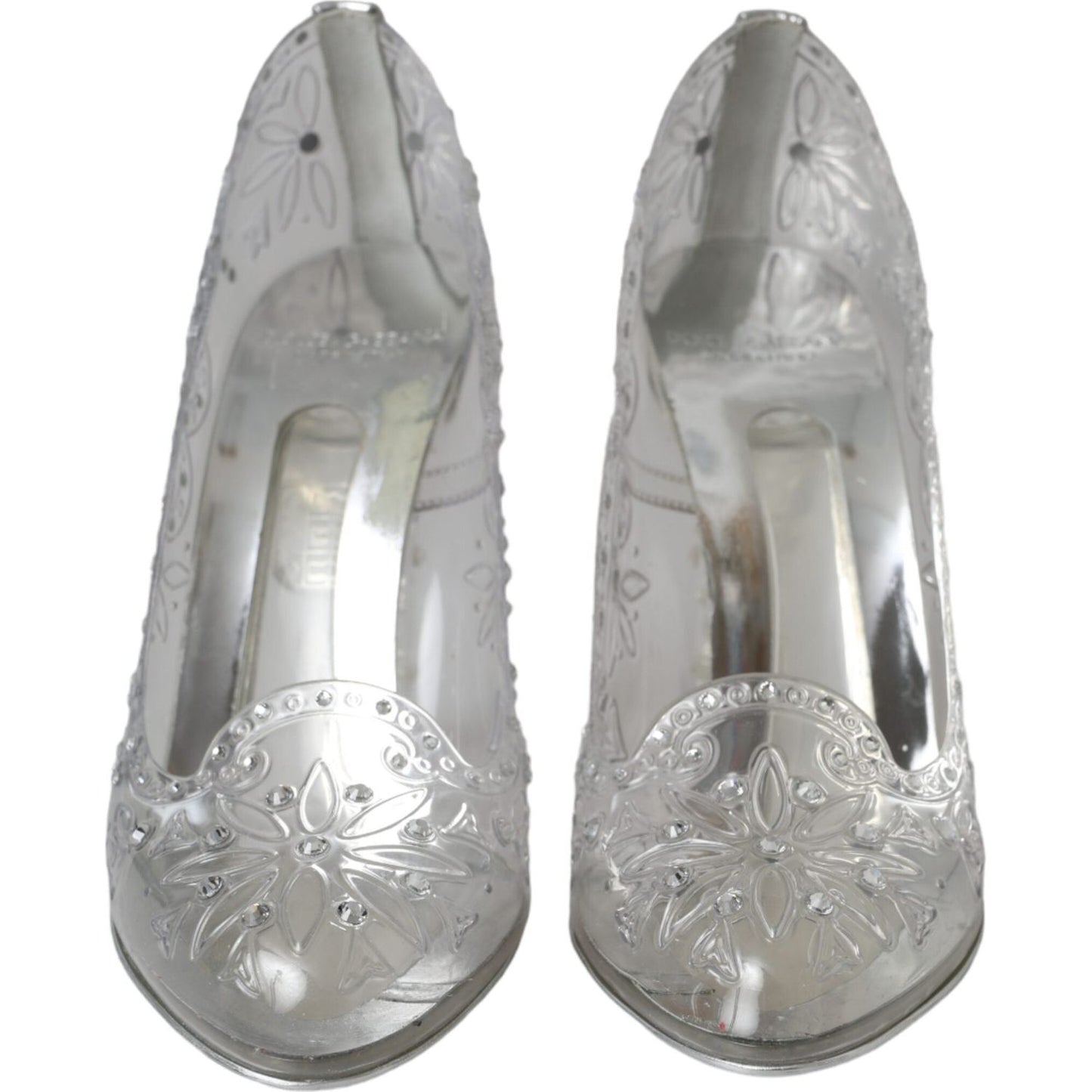 Dolce & Gabbana Clear Floral Crystal Heels CINDERELLA Shoes