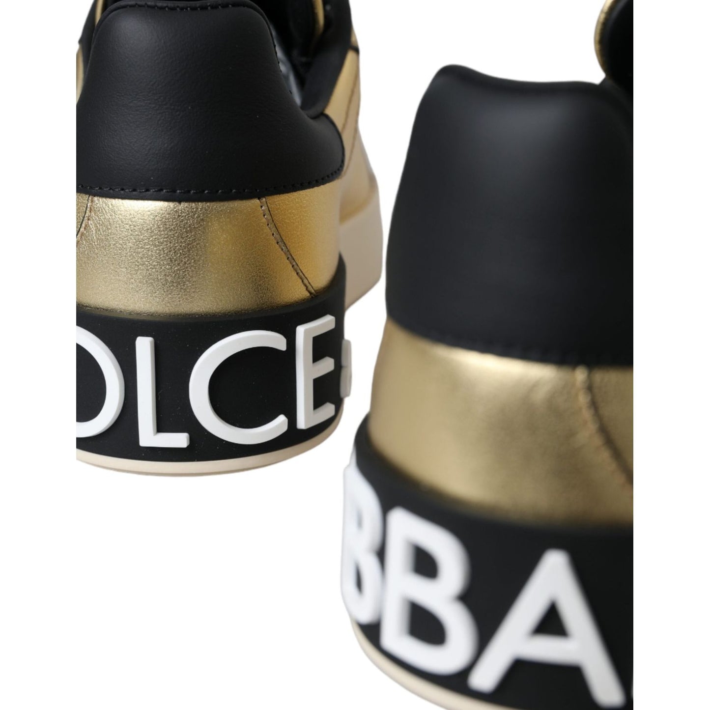 Dolce & Gabbana Gold Portofino Calf Leather Sneakers Women Shoes LA11149-36.5