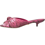 Dolce & Gabbana Pink Exotic Leather Kitten Heels Slides Shoes LA11028-36.5