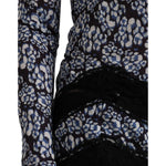 Just Cavalli Blue Floral Lace Long Sleeves Top Underwear Blouse TSH83365-42