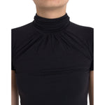 Costume National Black Turtleneck Viscose Short Sleeve Top TSH84147-S