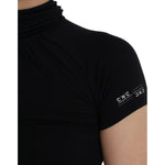 Costume National Black Turtleneck Viscose Short Sleeve Top TSH84147-S