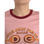 Dolce & Gabbana Pink Cotton Short Sleeves Crew Neck T-shirt TSH84522-36