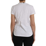 Dolce & Gabbana White Cotton Necklace Short Sleeves T-shirt TSH84876-38
