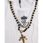 Dolce & Gabbana White Cotton Necklace Short Sleeves T-shirt TSH84876-38