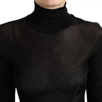 Dolce & Gabbana Black Viscose Turtle Neck Pullover Sweater TSH84244-44