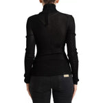 Dolce & Gabbana Black Viscose Turtle Neck Pullover Sweater TSH84244-44