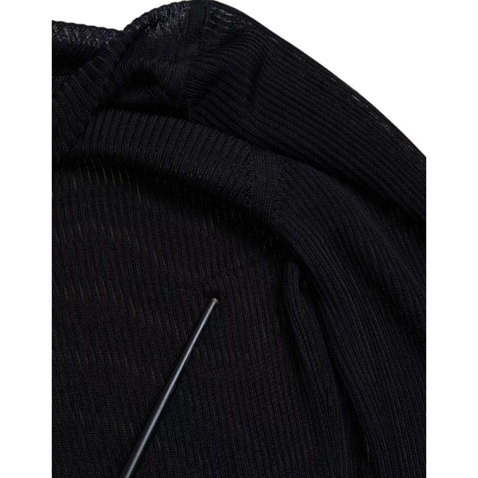 Dolce & Gabbana Black Viscose Turtle Neck Pullover Sweater TSH84244-44