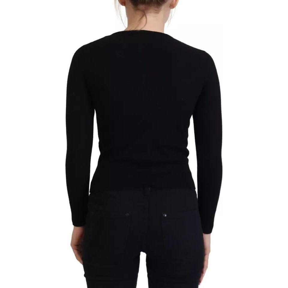 Dolce & Gabbana Black Button Down Slim Cardigan Wool Sweater TSH82981-40