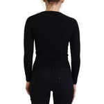 Dolce & Gabbana Black Button Down Slim Cardigan Wool Sweater TSH82981-40