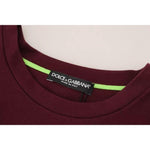 Dolce & Gabbana Bordeaux D&G Print Round Neck Cotton T-shirt TSH83257-40