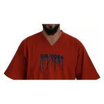 Dolce & Gabbana Red Logo Embroidery Crewneck Cotton T-shirt TSH83090-52