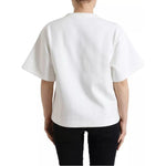 Dolce & Gabbana White Cotton Stretch Black HOT Crystal T-shirt TSH99916-S