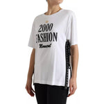 Dolce & Gabbana White Slogan Print Lacing Detailed T-shirt TSH84229-40