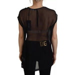 Dolce & Gabbana Black Mesh Transparent Blouse Pullover Top TSH84005-40