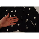 Dolce & Gabbana Black Polka Dots Silk Pussy Bow Long Sleeves Top TSH7619-40