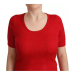 Dolce & Gabbana Red Silk T-shirt Short Sleeve Top Blouse TSH6699-40