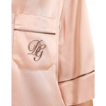 Dolce & Gabbana Pink Silk Long Sleeves Logo Pajama Blouse Top TSH84343-42