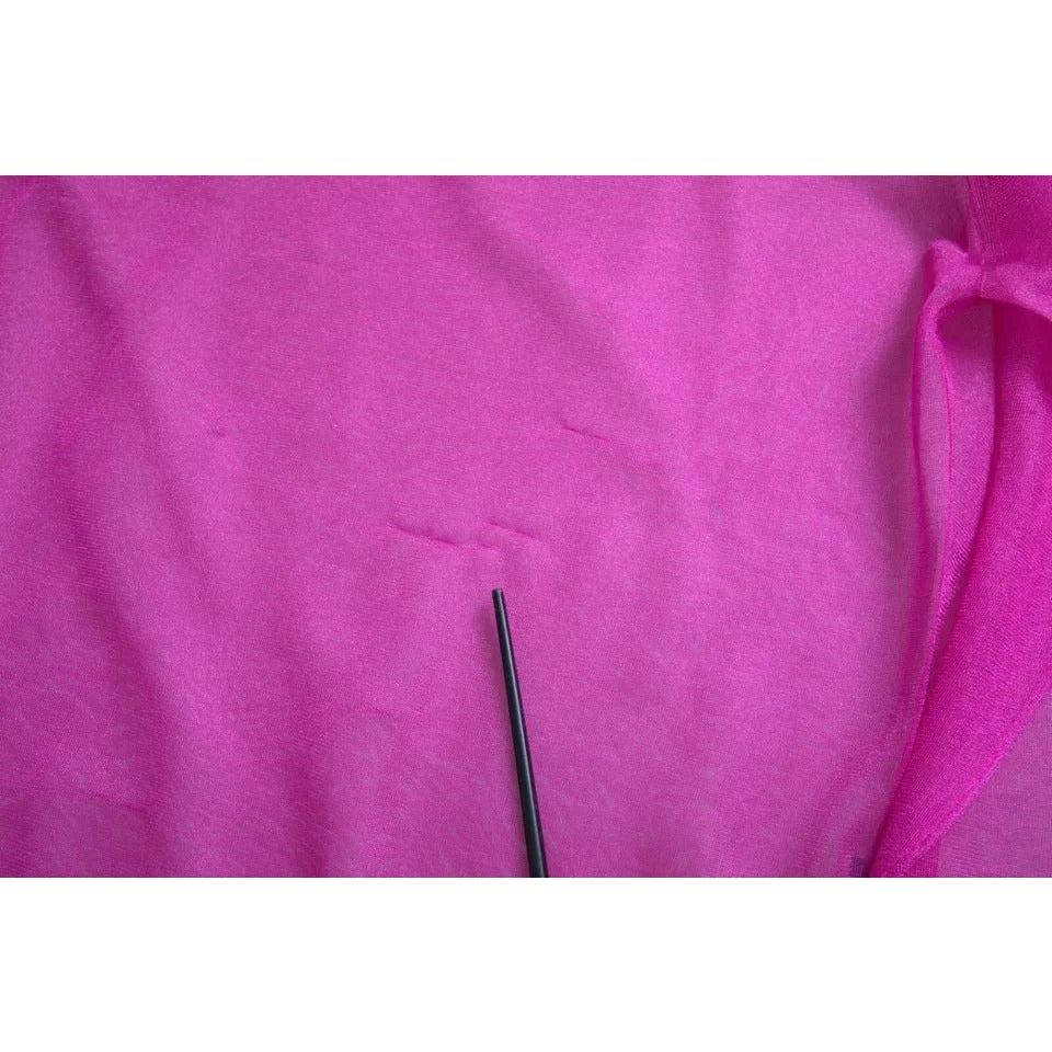 Dolce & Gabbana Pink Transparent Crewneck Long Sleeves Top TSH84792-40