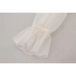 Dolce & Gabbana White Ascot Collar Long Sleeves Blouse Top TSH83193-40