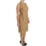 Ralph Lauren Brown V-neck Shift Knee Length Viscose Dress Ralph Lauren Rosy Brown