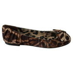 Dolce & Gabbana Brown Leopard Silk Ballerina Flats Shoes Dolce & Gabbana Black