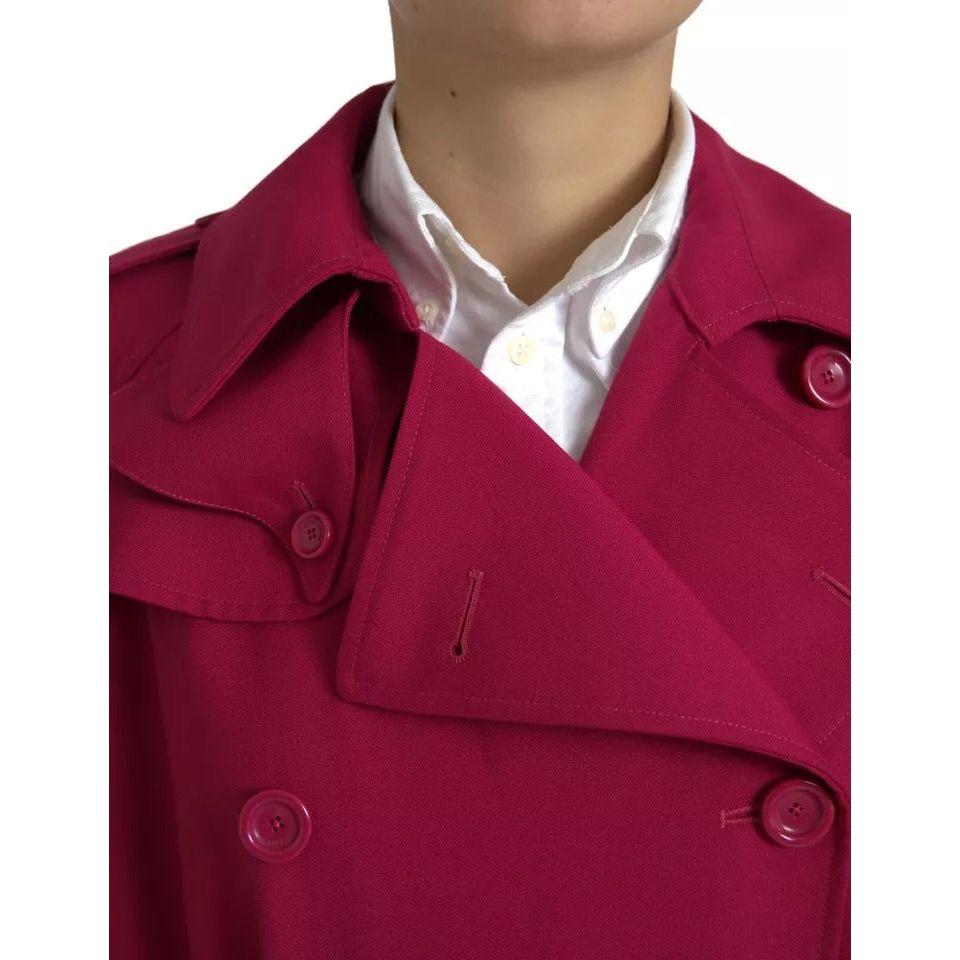 Dolce & Gabbana Dark Pink Double Breasted Trench Coat Jacket JKT3703-40