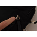 Dolce & Gabbana Black Nylon Leather DG Logo Patch Messenger Cross Body Bag VAS12730