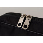 Dolce & Gabbana Black Nylon Leather DG Logo Patch Messenger Cross Body Bag VAS12730