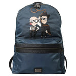 Dolce & Gabbana Blue Nylon #DGFamily Patch Men Backpack Bag BAG1428