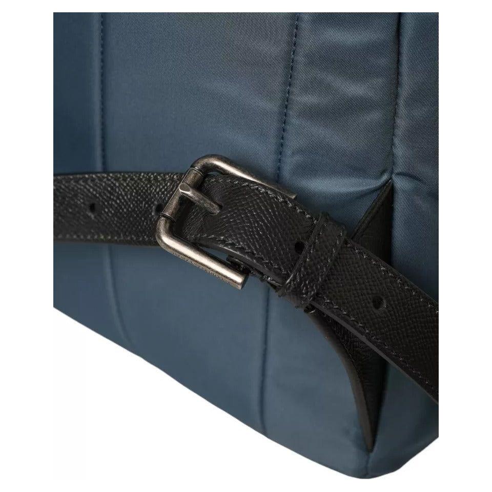 Dolce & Gabbana Blue Nylon #DGFamily Patch Men Backpack Bag BAG1428