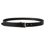 Dolce & Gabbana Black Leather Silver Tone Metal Buckle Classic Belt BEL8562-90