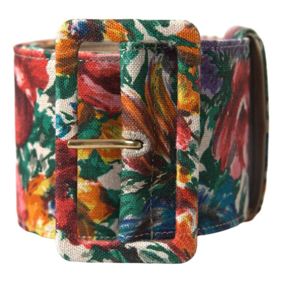 Dolce & Gabbana Multicolor Carretto Fabric Wide Waist Belt WMB352-85