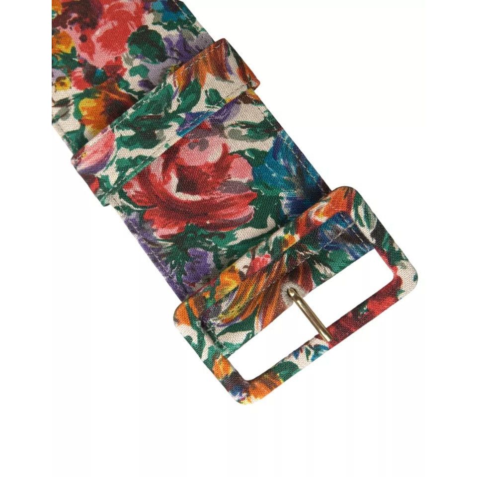 Dolce & Gabbana Multicolor Carretto Fabric Wide Waist Belt WMB352-85