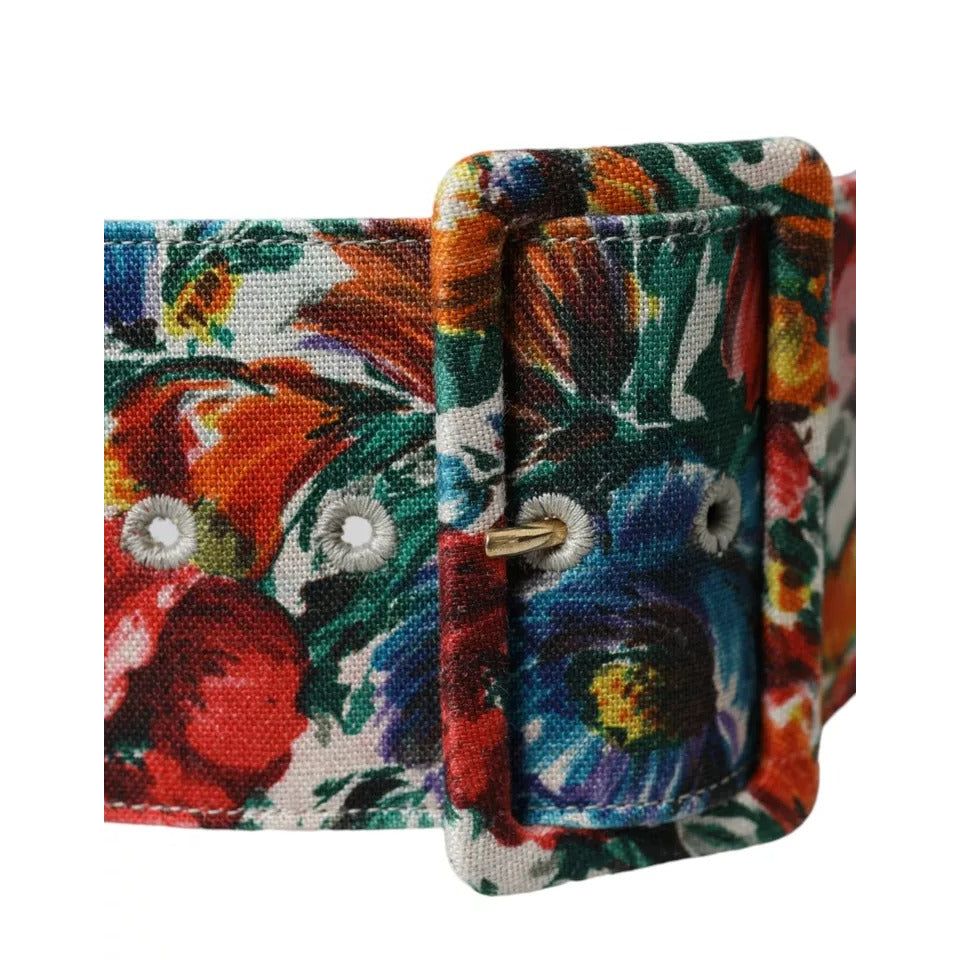 Dolce & Gabbana Multicolor Carretto Fabric Wide Waist Belt WMB352-85