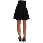 Dolce & Gabbana Black Floral Cutout Lace A-Line Skirt SKI1041-1