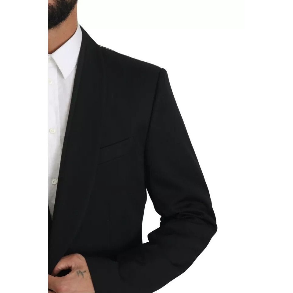 Dolce & Gabbana Black Single Breasted Formal Coat Blazer KOS1621-52