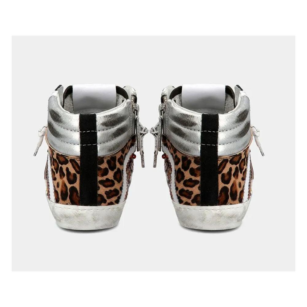 Philippe Model Elegant Gray Leather Sneakers with Sequin Details PH-10952-IT36|XXS