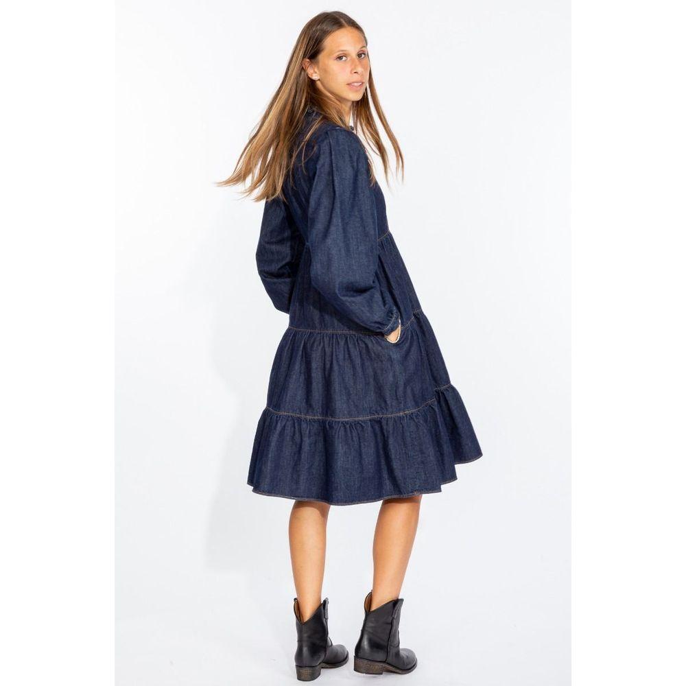 Love Moschino Elegant Dark Blue Denim Flare Dress LO-10220-IT40|S