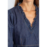 Love Moschino Elegant Dark Blue Denim Flare Dress LO-10220-IT40|S