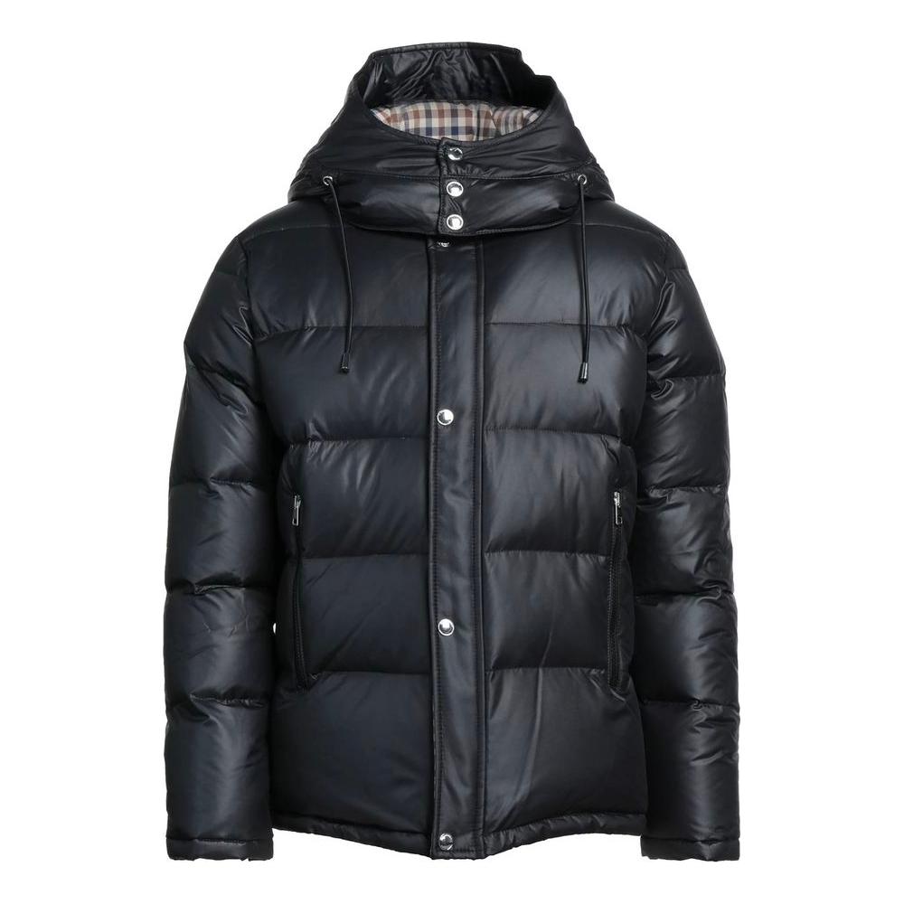 Aquascutum Black Polyester Men Jacket AQ-7381-IT46 | S