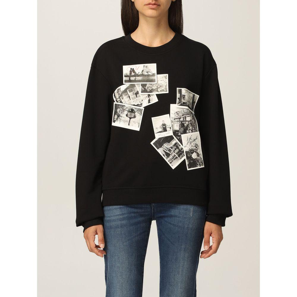 Love Moschino Chic Black Sweatshirt with Designer Emblem LO-6945-IT46 | L