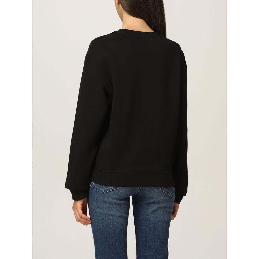 Love Moschino Chic Black Sweatshirt with Designer Emblem LO-6945-IT46 | L