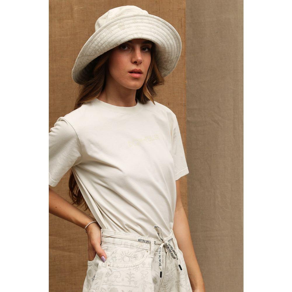 Don The Fuller White Cotton Women T-Shirt DO-6911-S