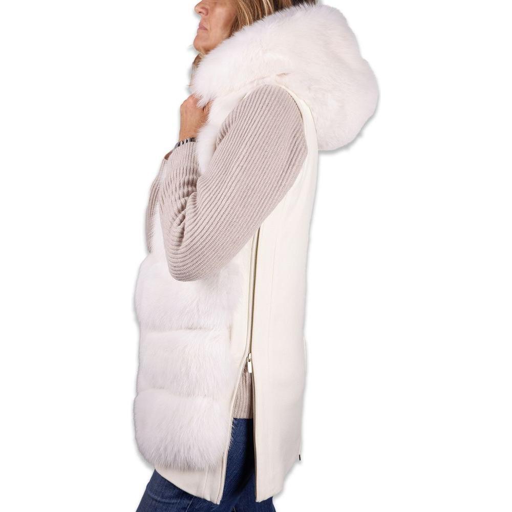 Made in Italy White Wool Women Coat LO-4900-IT42|M