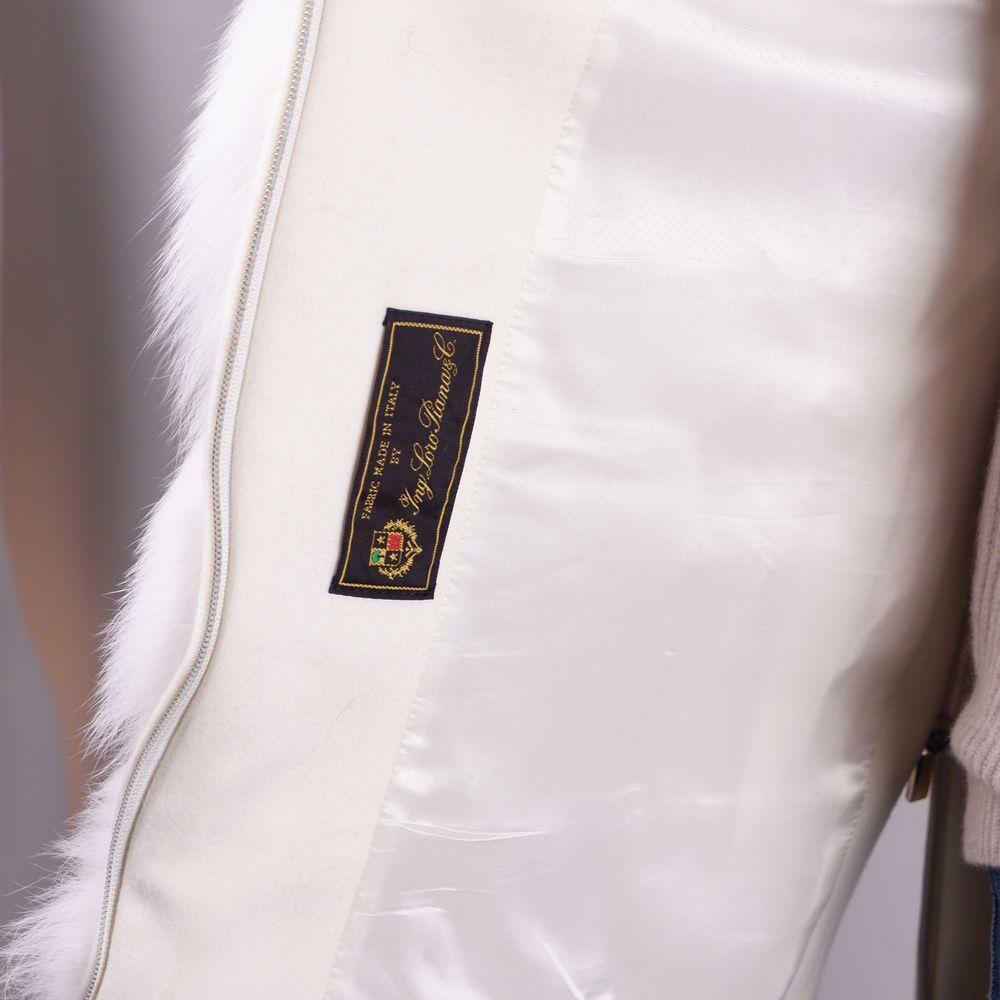 Made in Italy White Wool Women Coat LO-4900-IT42|M